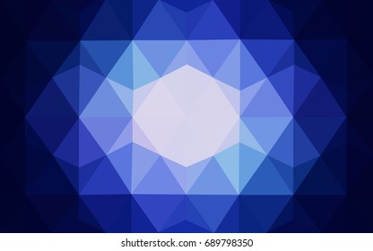 DARK BLUE vector blurry triangle background design. Geometric background in Origami style with gradient. 