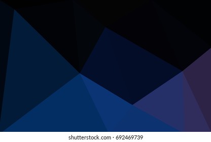 DARK BLUE vector blurry triangle background design. Geometric background in Origami style with gradient. 