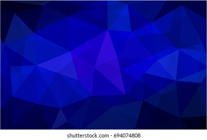 DARK BLUE vector blurry triangle background design. Geometric background in Origami style with gradient. 