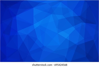 DARK BLUE vector blurry triangle background design. Geometric background in Origami style with gradient. 