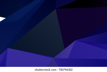 Dark BLUE vector blurry triangle template. Triangular geometric sample with gradient.  The template can be used as a background for cell phones.