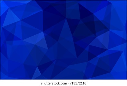 DARK BLUE vector blurry triangle background design. Geometric background in Origami style with gradient. 