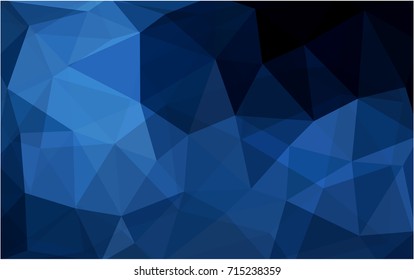 DARK BLUE vector blurry triangle background design. Geometric background in Origami style with gradient. 