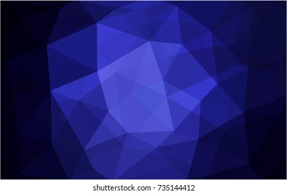 DARK BLUE vector blurry triangle background design. Geometric background in Origami style with gradient. 