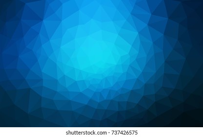 DARK BLUE vector blurry triangle background design. Geometric background in Origami style with gradient. 