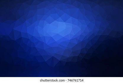 DARK BLUE vector blurry triangle background design. Geometric background in Origami style with gradient. 