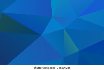 Dark BLUE vector blurry triangle pattern. Triangular geometric sample with gradient.  The best triangular design for your business.