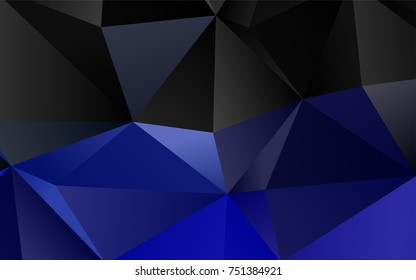 Dark BLUE vector blurry triangle pattern. A vague abstract illustration with gradient. Triangular pattern for your business design.
