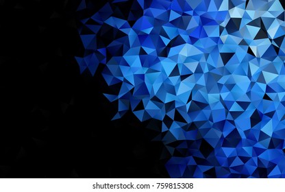 Dark BLUE vector blurry triangle background. Colorful abstract illustration with gradient. Brand-new design for your business.