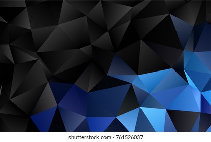 Dark BLUE vector blurry triangle pattern. Colorful illustration in abstract style with gradient. A new texture for your design.