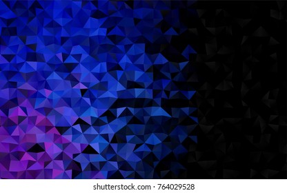 Dark BLUE vector blurry triangle template. Brand-new colored illustration in blurry style with gradient. The textured pattern can be used for background.