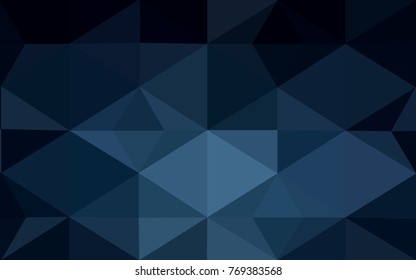 DARK BLUE vector blurry triangle background design. Geometric background in Origami style with gradient. 