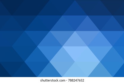 DARK BLUE vector blurry triangle background design. Geometric background in Origami style with gradient. 