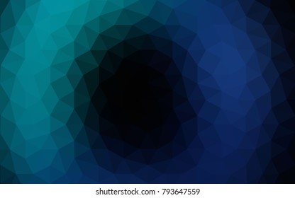DARK BLUE vector blurry triangle background design. Geometric background in Origami style with gradient. 
