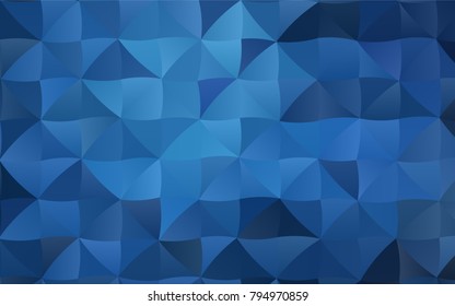 Dark BLUE vector blurry triangle pattern. Modern geometrical abstract illustration with gradient. The elegant pattern can be used as part of a brand book.