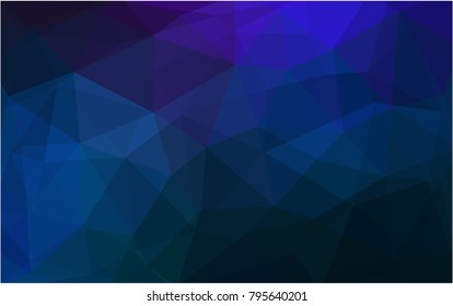 DARK BLUE vector blurry triangle background design. Geometric background in Origami style with gradient. 