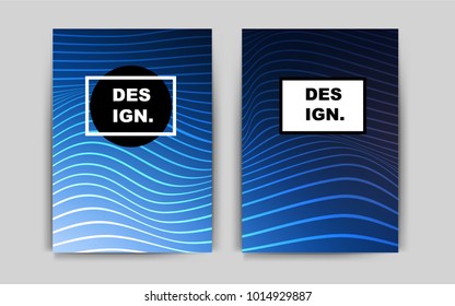 Dark BLUE vector brochure for ui, ux design. Glitter abstract design concept with text box. The pattern can be used for any ad, booklets.