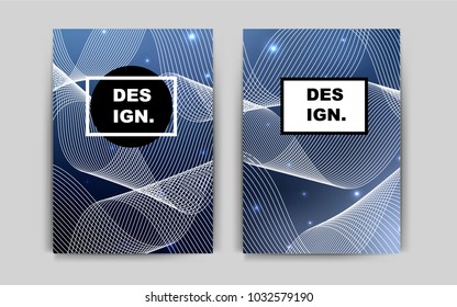 Dark BLUE vector brochure for ui, ux design. Web interface on abstract background with colorful gradient. Beautiful design for cover of notepads.