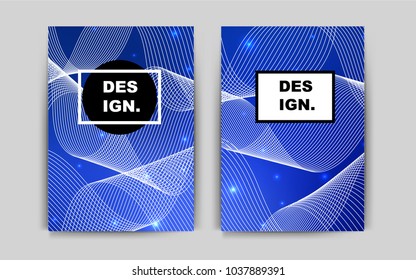 Dark BLUE vector brochure for ui, ux design. Web interface on abstract background with colorful gradient. Completely new template for your brand book.