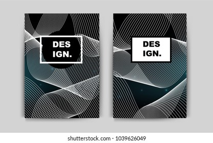 Dark BLUE vector brochure for ui, ux design. Web interface on abstract background with colorful gradient. Beautiful design for cover of notepads.