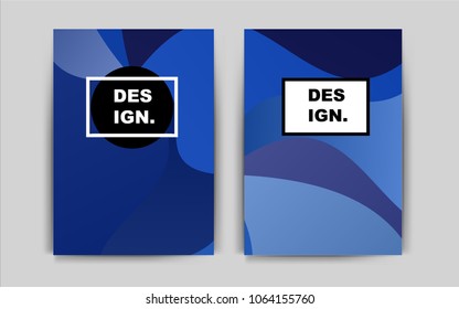 Dark BLUE vector brochure for ui, ux design. Modern abstract design concept with colorful gradient. The pattern can be used for any ad, booklets.