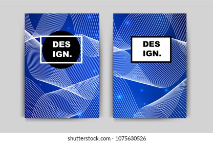 Dark BLUE vector brochure for ui, ux design. Web interface on abstract background with colorful gradient. Completely new template for your brand book.