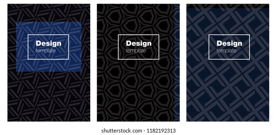 Dark BLUE vector brochure for ui, ux design. Glitter abstract design concept with text box. Design for cover of books, notepads.