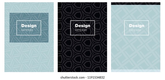 Dark BLUE vector brochure for ui, ux design. Glitter abstract design concept with text box. Pattern for business books, journals.