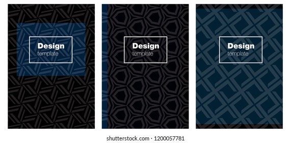 Dark BLUE vector brochure for ui, ux design. Modern abstract design concept with colorful gradient. Pattern for leaflets, booklets.