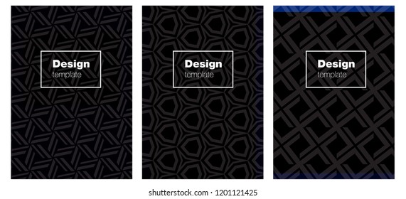 Dark BLUE vector brochure for ui, ux design. Beautiful colorful sample in abstract style. Completely new template books.