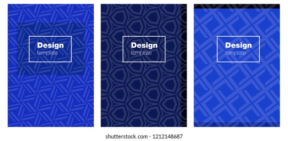 Dark BLUE vector brochure for ui, ux design. Beautiful colorful sample in abstract style. Pattern for leaflets, booklets.