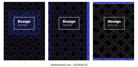 Dark BLUE vector brochure for ui, ux design. Web interface on abstract background with colorful gradient. Pattern for business books, journals.