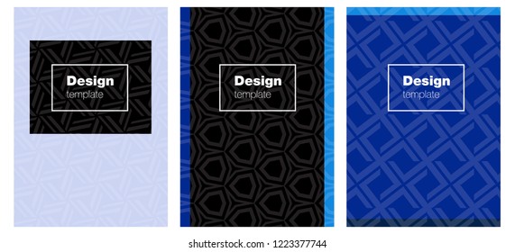 Dark BLUE vector brochure for ui, ux design. Web interface on abstract background with colorful gradient. Pattern notebooks, journals.
