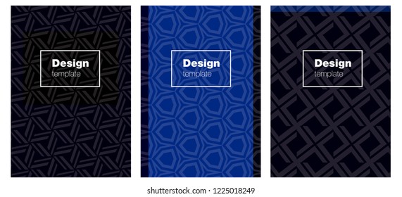 Dark BLUE vector brochure for ui, ux design. Beautiful colorful sample in abstract style. New design for cover of books.