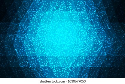 DARK BLUE vector christmas polygon background. Low poly Illustration consisting of triangles with snowflakes. Texture background of New Year celebration.
