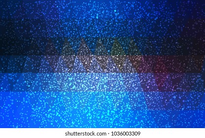 DARK BLUE vector christmas polygon background. Low poly Illustration consisting of triangles with snowflakes. Texture background of New Year celebration.