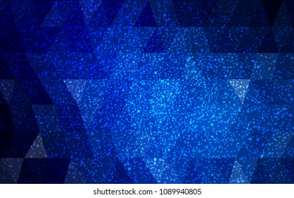DARK BLUE vector christmas polygon background. Low poly Illustration consisting of triangles with snowflakes. Texture background of New Year celebration.