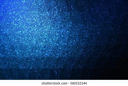 DARK BLUE vector christmas polygon background. Low poly Illustration consisting of triangles with snowflakes. Texture, seamless background of New Year celebration.