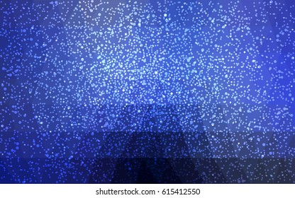 DARK BLUE vector christmas polygon background. Low poly Illustration consisting of triangles with snowflakes. Texture background of New Year celebration.