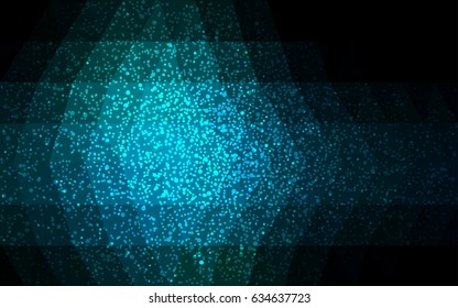 DARK BLUE vector christmas polygon background. Low poly Illustration consisting of triangles with snowflakes. Texture background of New Year celebration.