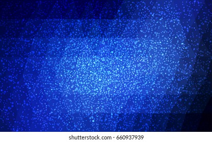 DARK BLUE vector christmas polygon background. Low poly Illustration consisting of triangles with snowflakes. Texture background of New Year celebration.