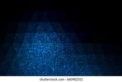 DARK BLUE vector christmas polygon background. Low poly Illustration consisting of triangles with snowflakes. Texture background of New Year celebration.