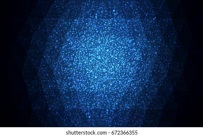DARK BLUE vector christmas polygon background. Low poly Illustration consisting of triangles with snowflakes. Texture background of New Year celebration.