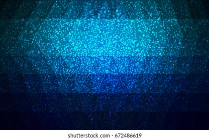 DARK BLUE vector christmas polygon background. Low poly Illustration consisting of triangles with snowflakes. Texture background of New Year celebration.