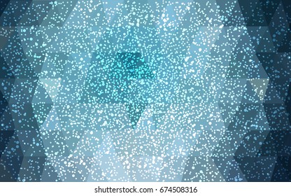 DARK BLUE vector christmas polygon background. Low poly Illustration consisting of triangles with snowflakes. Texture background of New Year celebration.