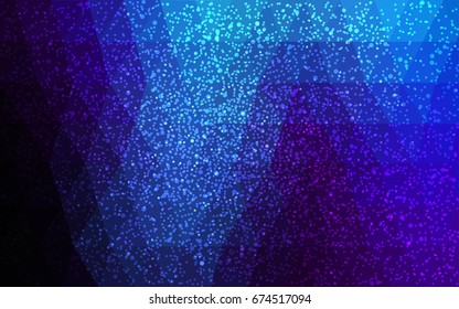 DARK BLUE vector christmas polygon background. Low poly Illustration consisting of triangles with snowflakes. Texture background of New Year celebration.