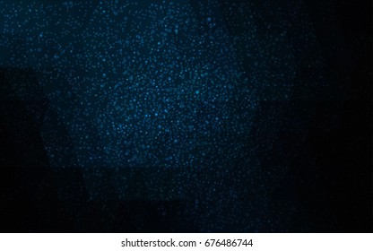 DARK BLUE vector christmas polygon background. Low poly Illustration consisting of triangles with snowflakes. Texture background of New Year celebration.