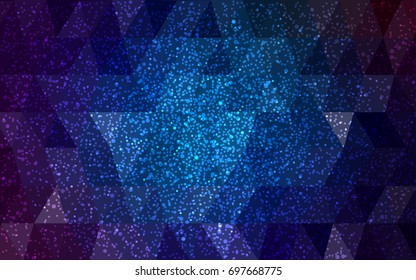 DARK BLUE vector christmas polygon background. Low poly Illustration consisting of triangles with snowflakes. Texture background of New Year celebration.