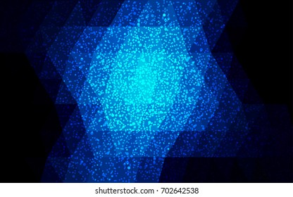DARK BLUE vector christmas polygon background. Low poly Illustration consisting of triangles with snowflakes. Texture background of New Year celebration.