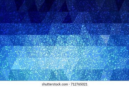 DARK BLUE vector christmas polygon background. Low poly Illustration consisting of triangles with snowflakes. Texture background of New Year celebration.